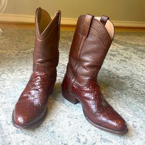 Tecovas walnut alligator and leather boots Size 11